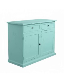 Madia credenza 2 porte legno shabby azzurro consumato 105x42x85