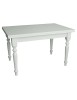 Set tavolo bianco gamba tornita 100x70 120x80 140x80 160x85 allungabile con 4/6 sedie floreale