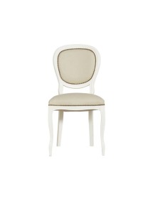 Sedia shabby legno imbottita ecopelle beige 50x47x100