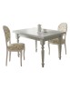 Set tavolo bianco gamba tornita 100x70 120x80 140x80 160x85 allungabile con 4/6 sedie floreale