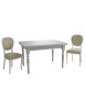 Set tavolo bianco gamba tornita 100x70 120x80 140x80 160x85 allungabile con 4/6 sedie ecopelle