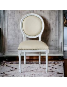 Set tavolo bianco gamba tornita 100x70 120x80 140x80 160x85 allungabile con 4/6 sedie ecopelle