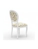 Sedia shabby legno imbottita tessuto floreale bianca 50x47x100