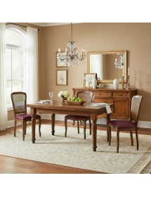 Set tavolo noce gamba tornita 100x70 120x80 140x80 160x85 allungabile con 4/6 sedie ecopelle