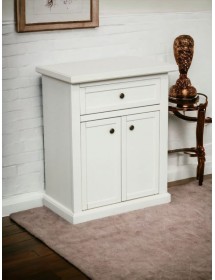 Porta telefono 2 ante 1 cassetto shabby legno bianco 60X36X73