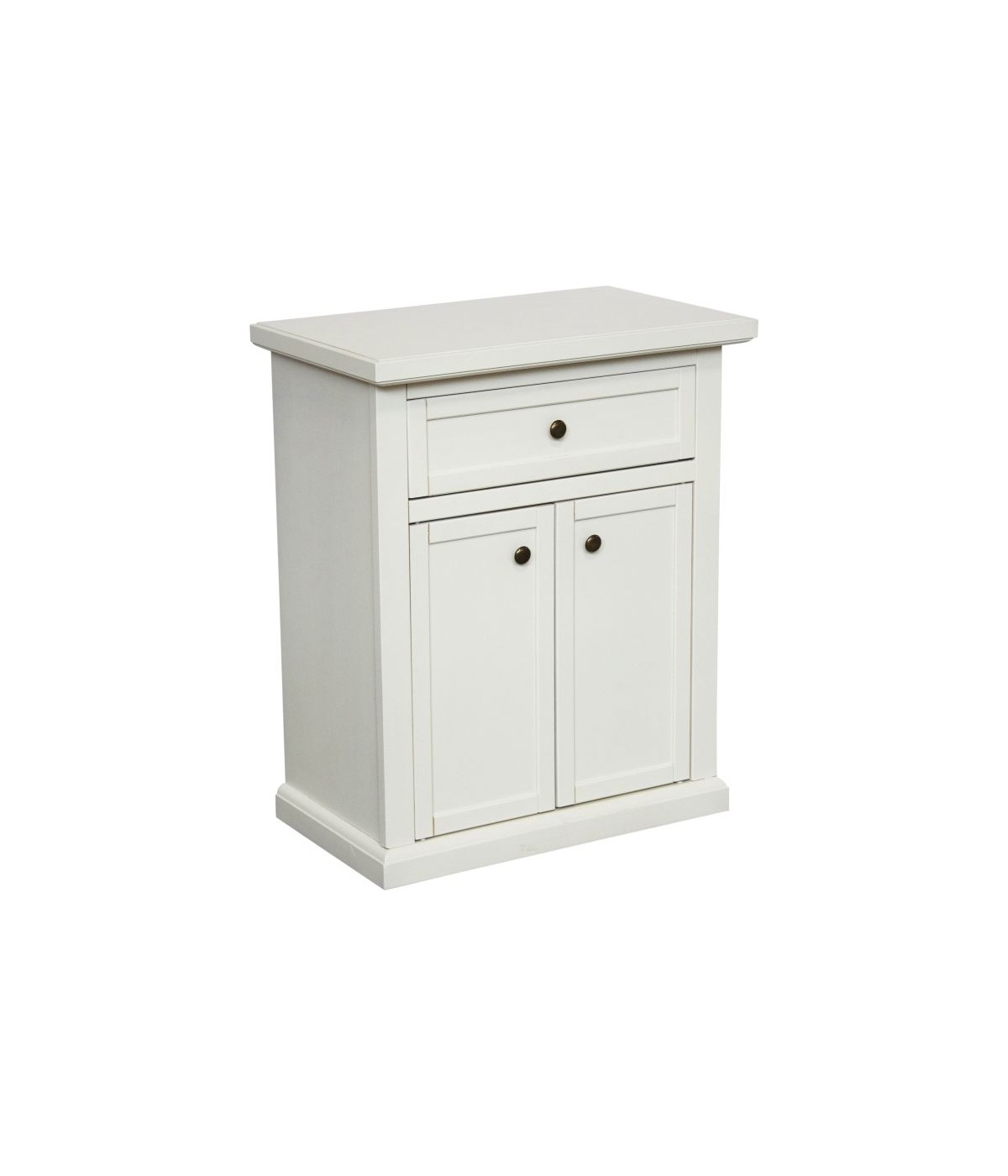 Porta telefono 2 ante 1 cassetto shabby legno bianco 60X36X73