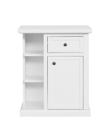 Porta telefono 1 anta 1 cassetto shabby legno bianco 64X32X74