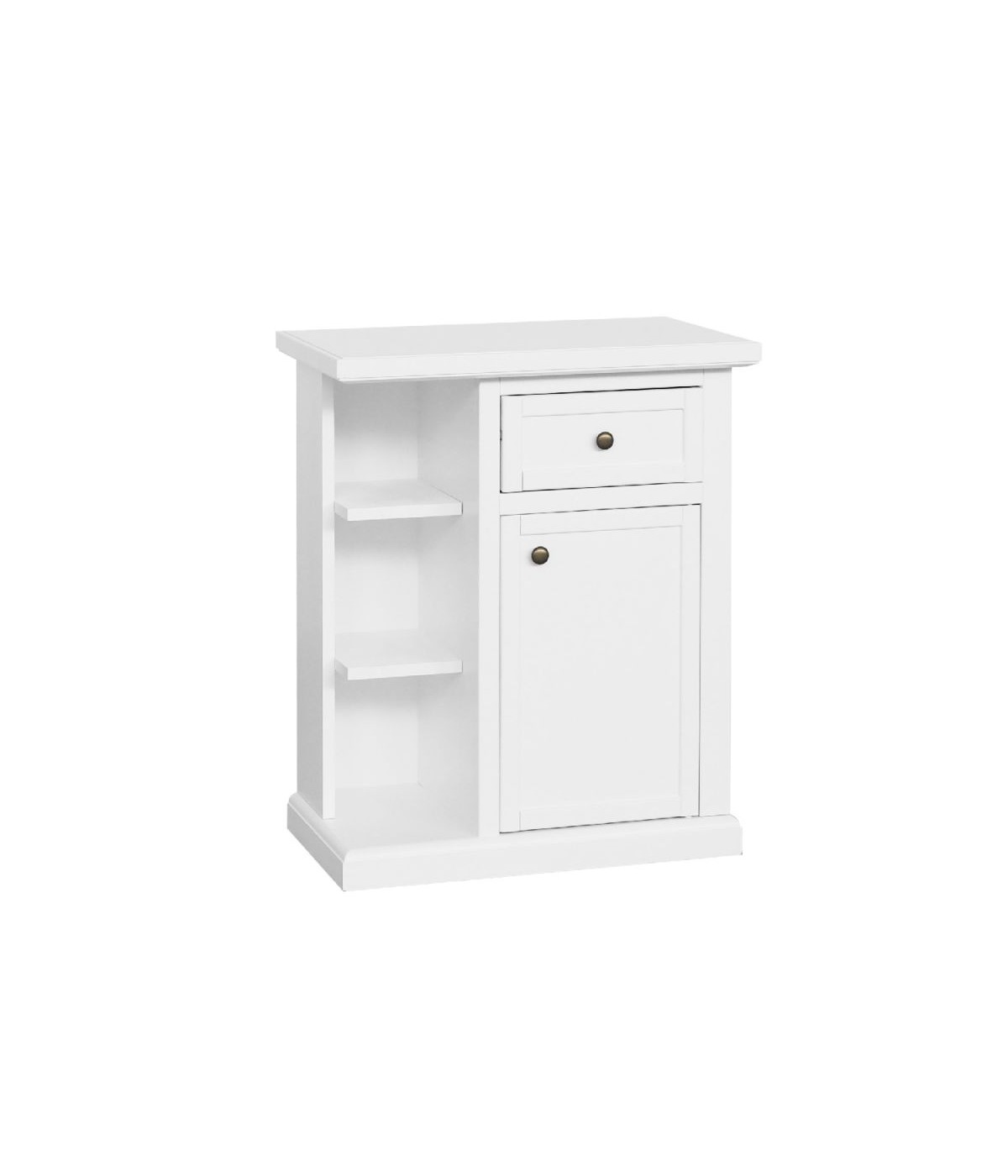 Porta telefono 1 anta 1 cassetto shabby legno bianco 64X32X74