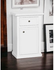 Porta telefono 1 anta 1 cassetto shabby legno bianco 45X30X75