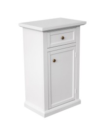 Porta telefono 1 anta 1 cassetto shabby legno bianco 45X30X75