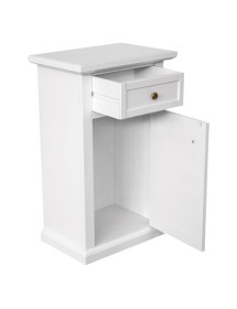 Porta telefono 1 anta 1 cassetto shabby legno bianco 45X30X75
