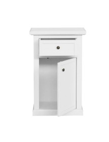 Porta telefono 1 anta 1 cassetto shabby legno bianco 45X30X75