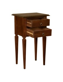 Comodino porta telefono classico 2 cassetti Legno bassano 44x35x77