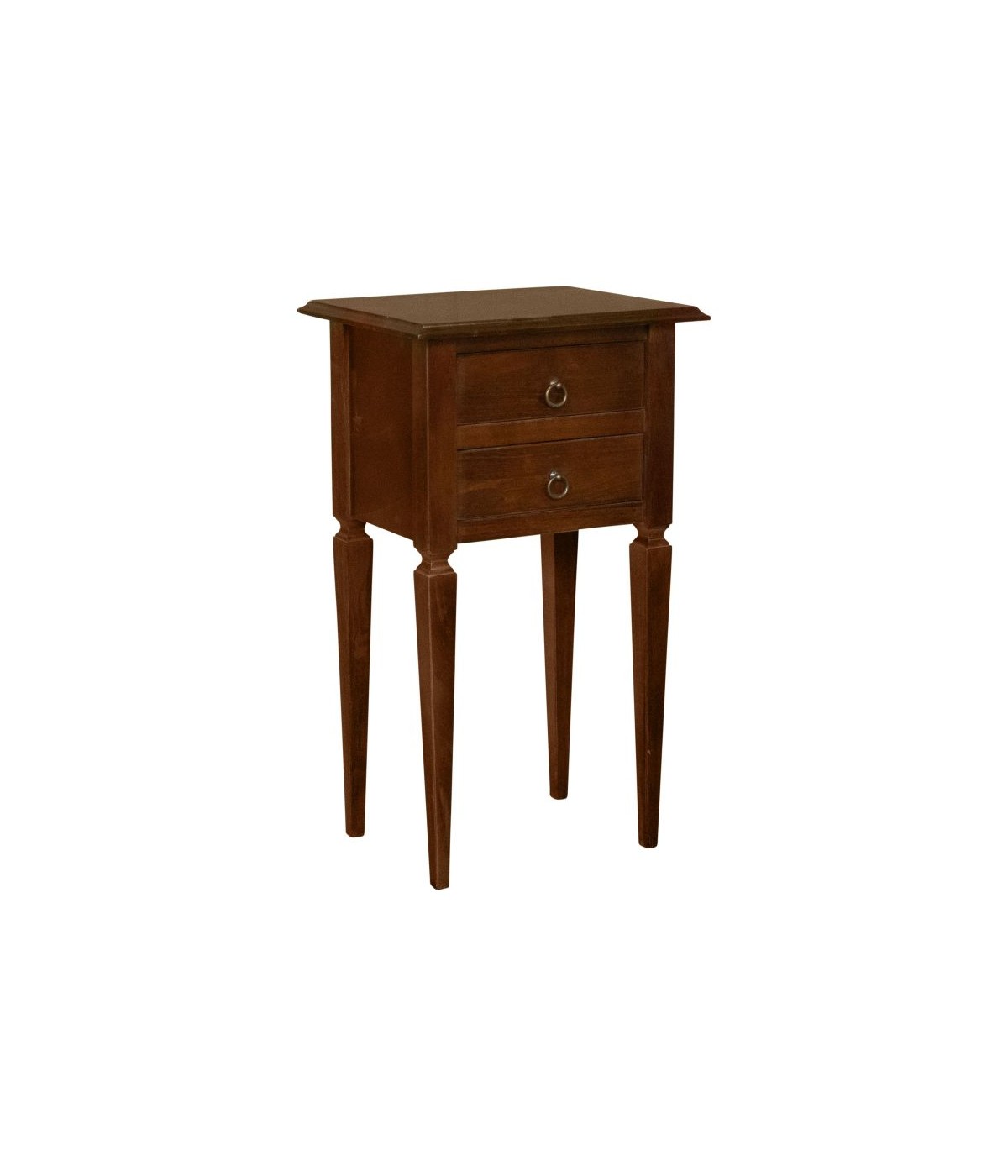 Comodino porta telefono classico 2 cassetti Legno bassano 44x35x77