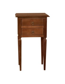 Comodino porta telefono classico 2 cassetti Legno bassano 44x35x77