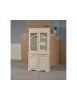 CRISTALLIERA CLASSICA 2 PORTE LEGNO AVORIO PENNELLATO 105X42X205