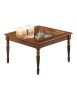 Tavolino bacheca ribalta quadrato vetro legno bassano 80x80x48