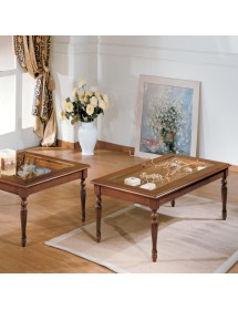 Tavolino bacheca ribalta rettangolare vetro legno bassano 100x50x48