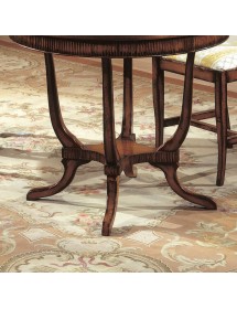 Tavolino rotondo inglese intarsiato legno massello bassano 90X90x75