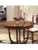Tavolino rotondo inglese intarsiato legno massello bassano 90X90x75