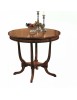 Tavolino rotondo inglese intarsiato legno massello bassano 90X90x75
