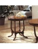 Tavolino rotondo inglese intarsiato legno massello bassano 70X70x74
