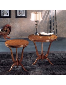 Tavolino rotondo intarsio scacchi legno massello bassano 80X80x77