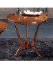 Tavolino rotondo intarsio scacchi legno massello bassano 80X80x77
