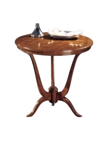 Tavolino rotondo intarsio scacchi legno massello bassano 80X80x77