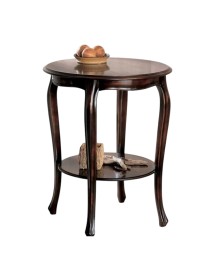 Tavolino rotondo 700 shabby legno noce consumato 59X59x71