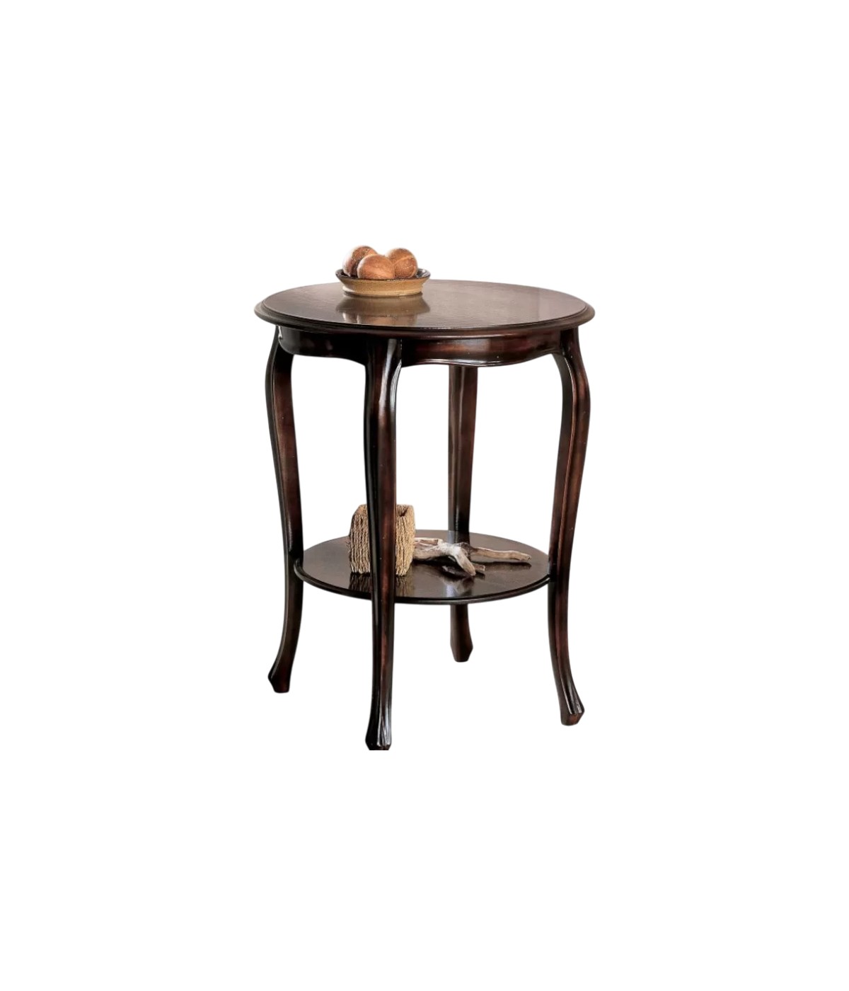 Tavolino rotondo 700 shabby legno noce consumato 59X59x71