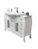 MOBILE BAGNO IN LEGNO LAVABO CERAMICA BIANCO L.123 P.50