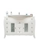 MOBILE BAGNO IN LEGNO LAVABO CERAMICA BIANCO L.123 P.50