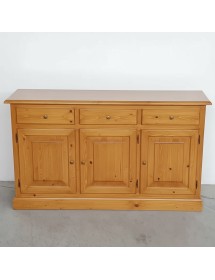 Madia credenza 3 porte massello pino rustica tinta miele 147X45X85