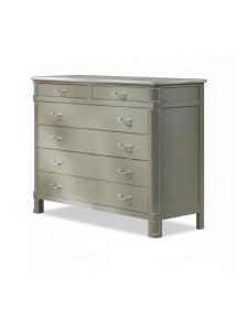 Gruppo cassettiera e due comodini legno shabby provenzale bicolore