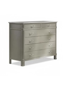 Gruppo cassettiera e due comodini legno shabby provenzale bicolore