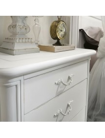 Gruppo cassettiera e due comodini legno shabby provenzale bicolore