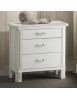 COMODINO IN LEGNO 3 CASSETTI SHABBY BIANCO CONSUMATO 59X42X61