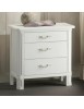COMODINO IN LEGNO 3 CASSETTI SHABBY BIANCO 59X42X61