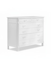 CASSETTIERA IN LEGNO 6 CASSETTI SHABBY CHIC BIANCO 121X53X104 (3200)