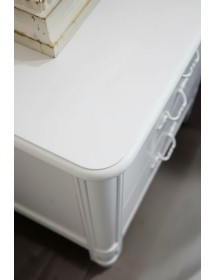 CASSETTIERA IN LEGNO 6 CASSETTI SHABBY CHIC BIANCO 121X53X104 (3200)