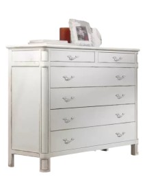 CASSETTIERA LEGNO 6 CASSETTI SHABBY BIANCO CONSUMATO 121X53X104 (3200)