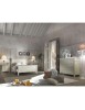 Letto 1 piazza e mezza legno shabby chic bianco grigio 138x214x110