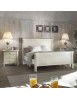 Letto 1 piazza e mezza legno shabby chic bianco grigio 138x214x110