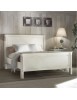 Letto 1 piazza e mezza legno shabby chic bianco grigio 138x214x110