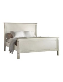 Letto 1 piazza e mezza legno shabby chic bianco grigio 138x214x110