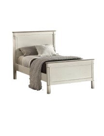 Letto singolo legno shabby chic bianco grigio 107x214x110