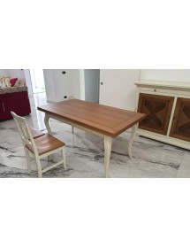 Set 2 sedie a lira legno shabby bicolore con seduta legno