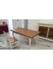 Set 2 sedie a lira legno shabby bicolore con seduta legno