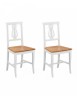 Set 2 sedie a lira legno shabby bicolore con seduta legno